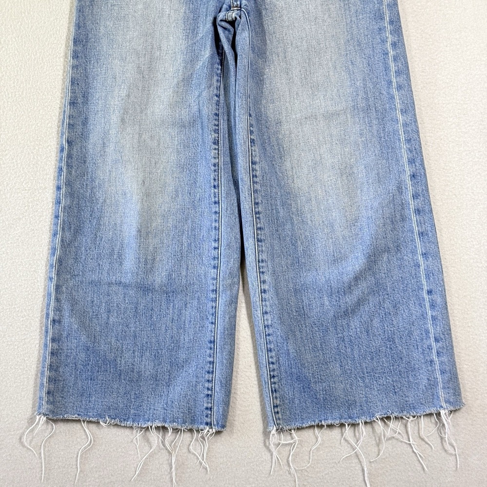 Madewell Jeans Womens 26 Wide Leg Crop Exposed Button Fly Raw Hem Stretch Denim - Picture 3 of 13